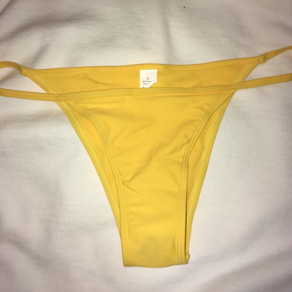 Yellow string bikini bottom